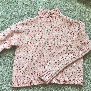 Cropped pink turtleneck sweater!